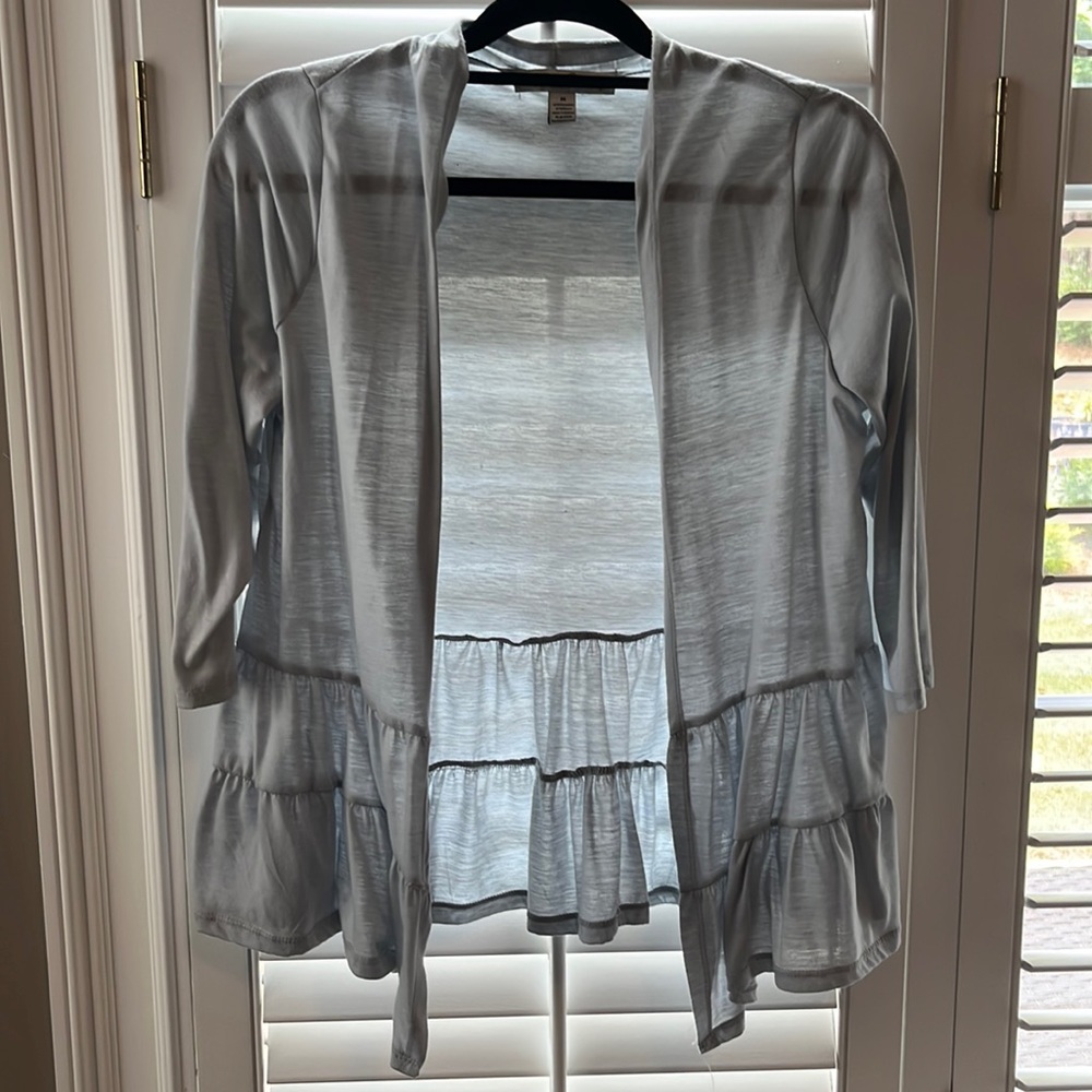 Light blue tiered cardigan